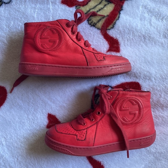 Gucci Pink Leather High Top Girl Sneakers 💗 - Picture 2 of 6